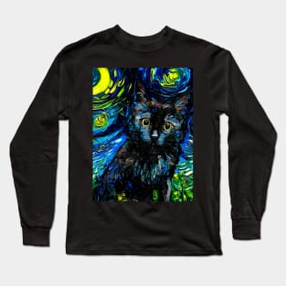 Black Cat Night 3 (close up version) Long Sleeve T-Shirt